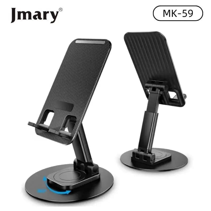 Jmary MK-59 360° Rotating Foldable Phone Stand | Adjustable Metal Desk Holder | For iPhone, Android, Tablet, iPad